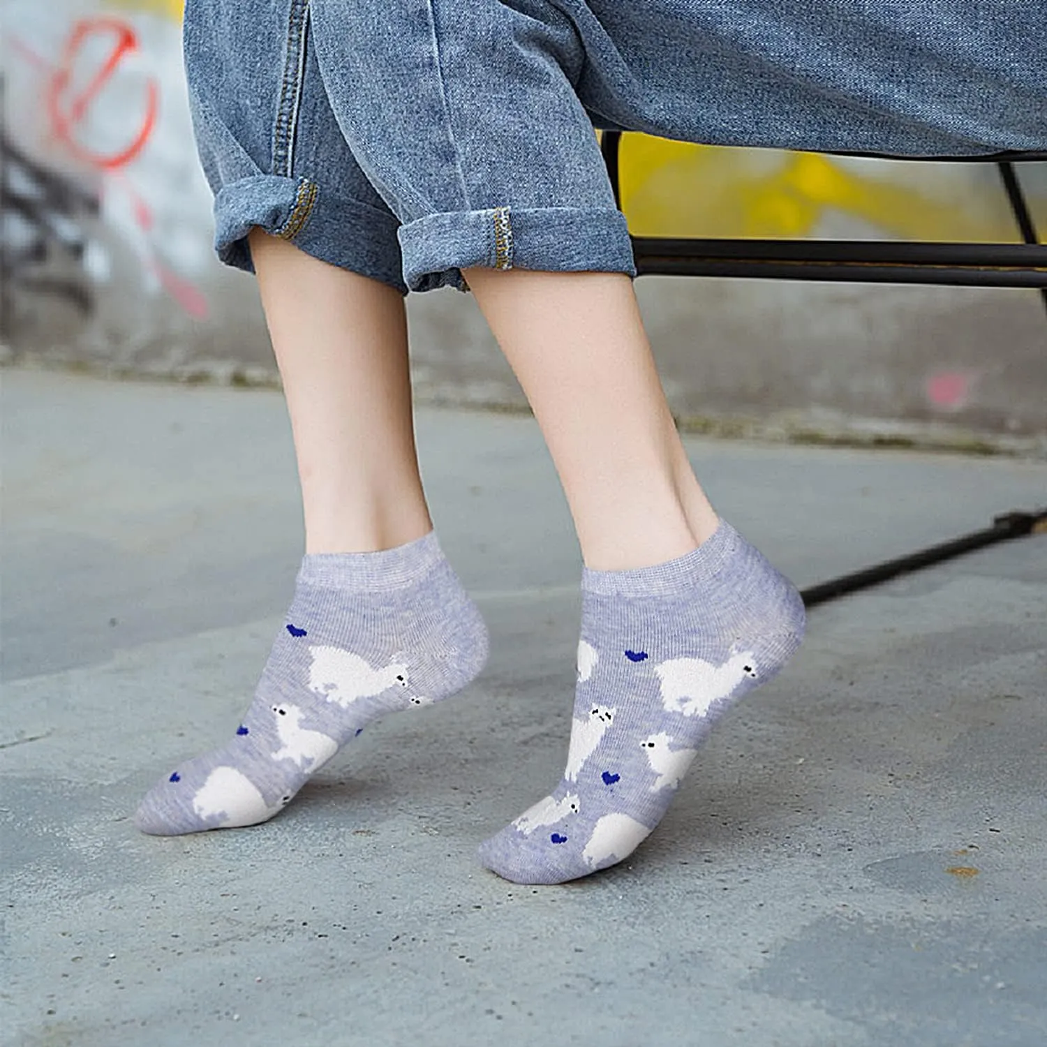 Benefeet Sox Cute Ankle Socks for Women Girls Novelty Patterned Low Cut Cotton Casual Socks Fun Colorful Summer Short Socks