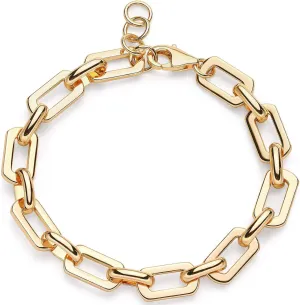 BENEIGE Women Bracelet 14K Gold Plated Paperclip Satellite Bead Ball Oval Cuba Cable Box Chain Daily Charm Layered Link Silver Bracelets Adjustable Jewelry