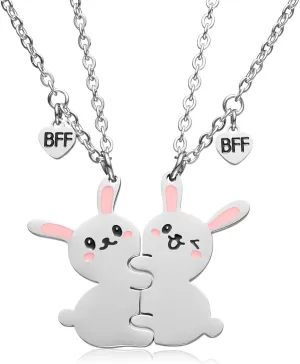 Best Friend Pendants Jewelry BFF Necklace 2 Gifts Matching Friendship Necklaces for 2 Teen Boys Girls Bestie Sister.