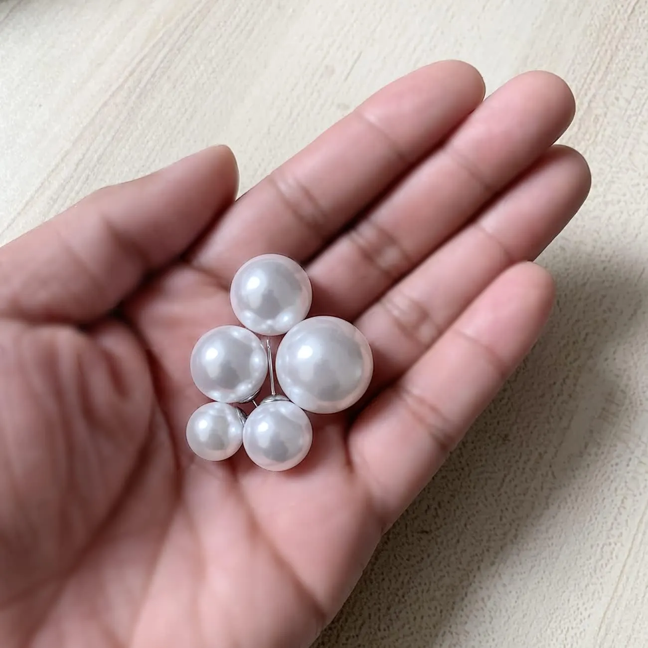 Big Pearl Earrings - Extra Oversized Classic Faux Round Large Simulated Pearl Studs for Women,Hypoallergenic to Sensitive Ears