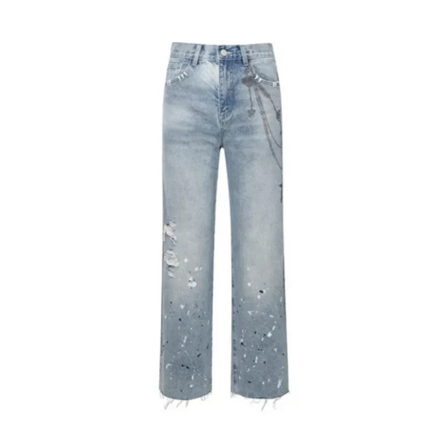 Birth Of Royal Child Printed Chains Denim