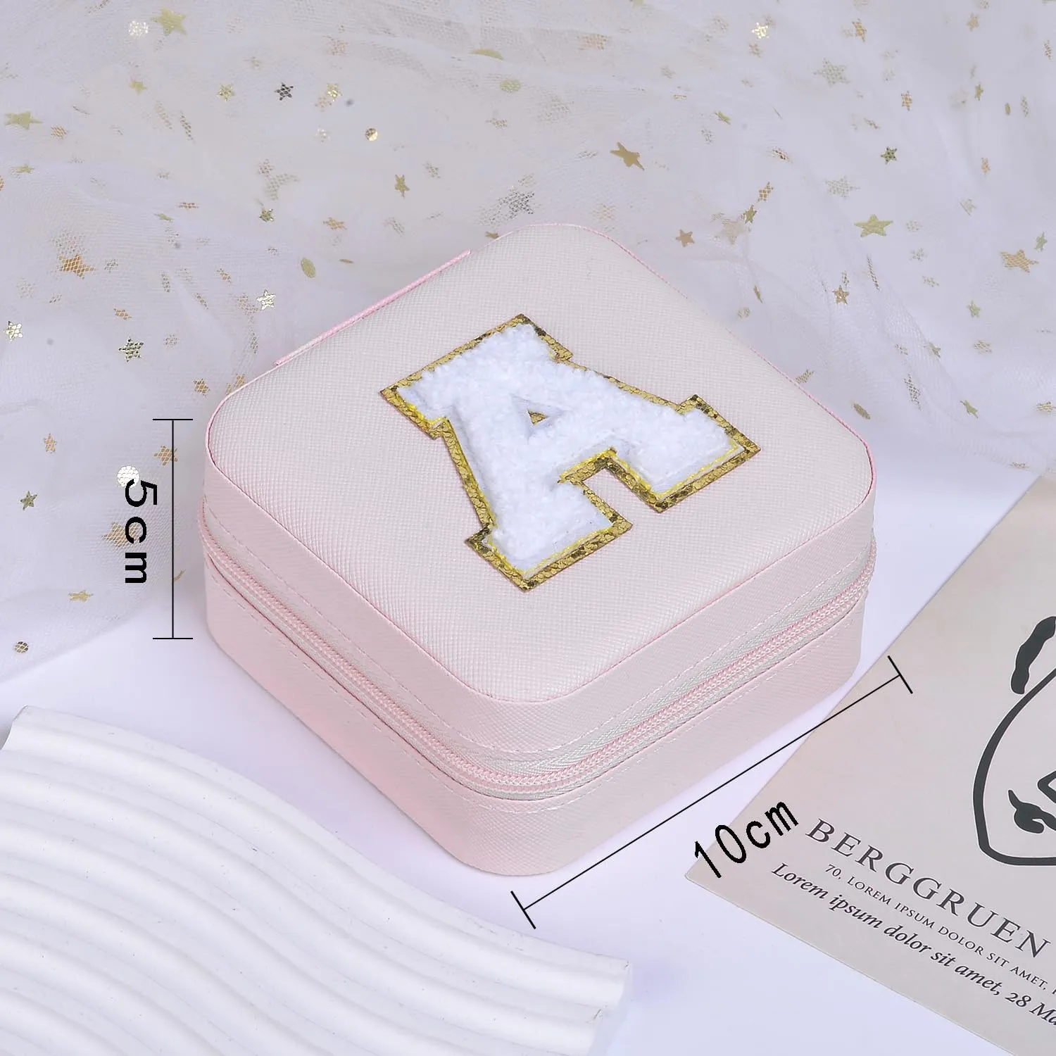 Birthday Gifts for Women Girls - Pink Travel Jewelry Case | Gifts for Women, Mothers, Bridesmaids - Personalized Trendy Travel Jewelry Box With C Initial