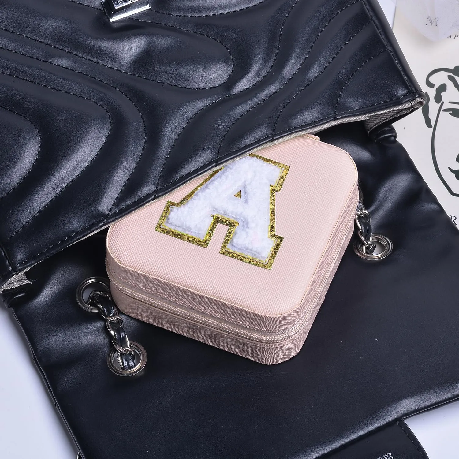 Birthday Gifts for Women Girls - Pink Travel Jewelry Case | Gifts for Women, Mothers, Bridesmaids - Personalized Trendy Travel Jewelry Box With C Initial