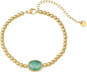 Birthstone Gold Bracelets for Women Non Tarnish Trendy Dainty 14K Gold Plated Bracelet Stack Stackable Blue Green May Emerald Friendship Bracelets Fashion Jewelry Gifts for Mom Best Friend