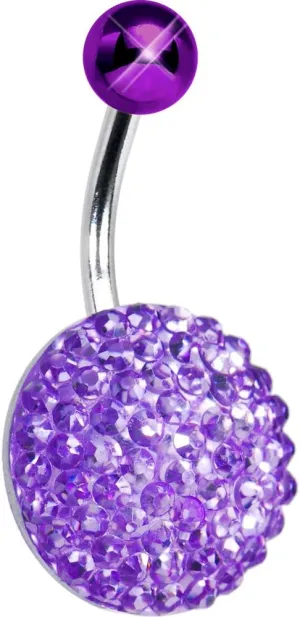 Body Candy 12mm Light Purple Sparkler Round Belly Ring