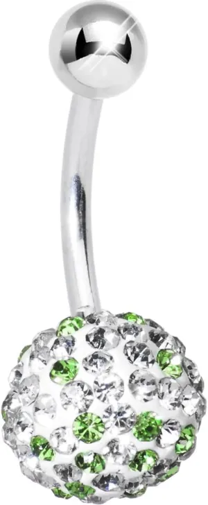 Body Candy Womens Striped Light Green Belly Ring