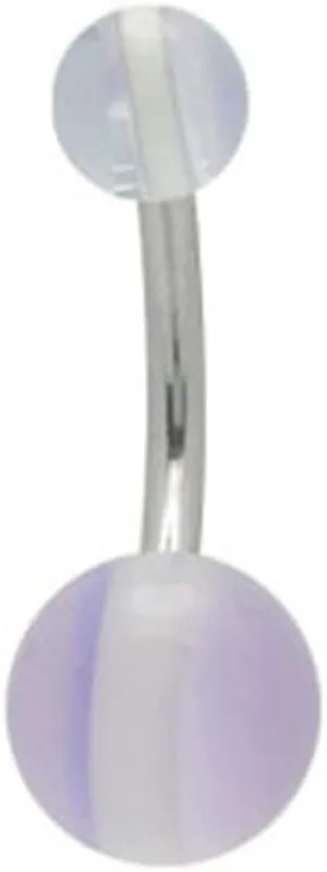 BodyJewelryOnline Acrylic Striped Belly Ring Light Purple