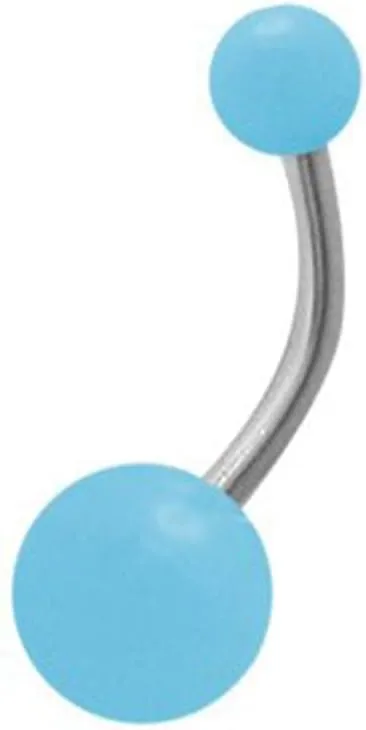 BodyJewelryOnline UV Acrylic Neon Belly Button Rings Light Blue