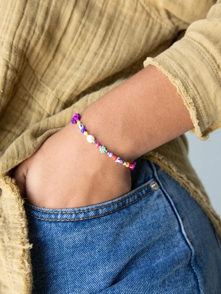 Boho Daisy & Pearl Bracelet