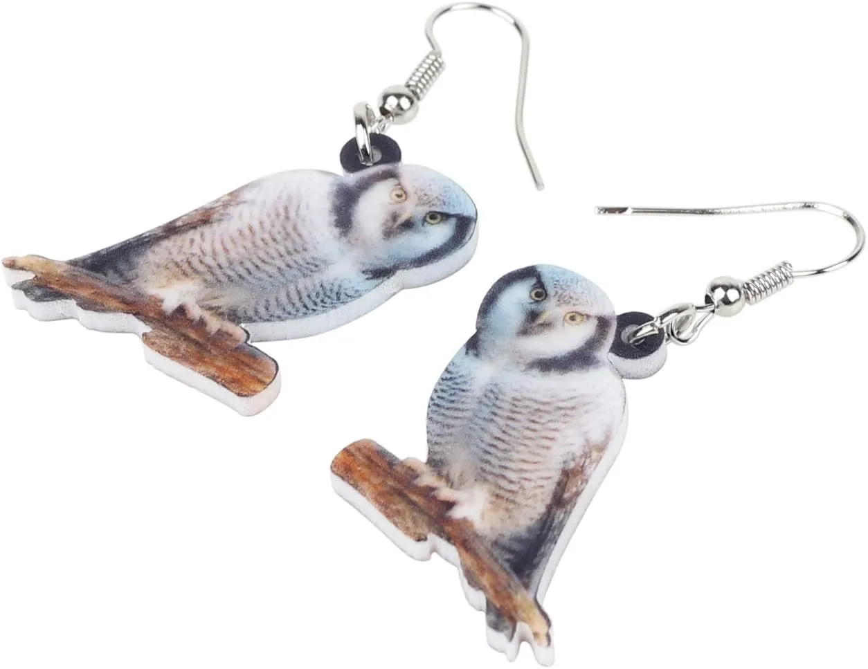 BONSNY Drop Dangle Cute Fun Brown Owl Earrings Bird Jewelry For Women Gift Charms