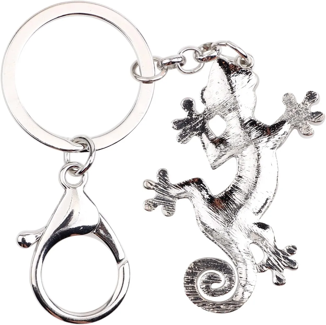 BONSNY Enamel Metal Gecko Lizard Key Chains For Women Car Purse bag Rings Charms Gift