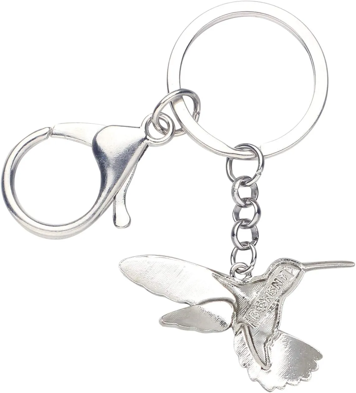 BONSNY Enamel Metal Hummingbird Key chains For Women Girls Gifts Car Purse Birds Pendant Charms