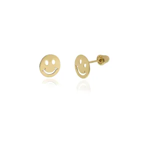 Boribta Real 14k solid Yellow Gold Stud Earrings with Screw back for Women Girls Men for Sensitive ears Small & Minimalist Studs Jewelry for mother's Day Gifts (Flat Round(6mm)