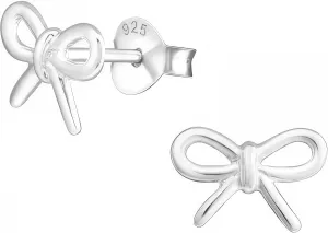 Bow 925 Sterling Silver Stud Earrings, Tiny Dainty Piercing Jewelry
