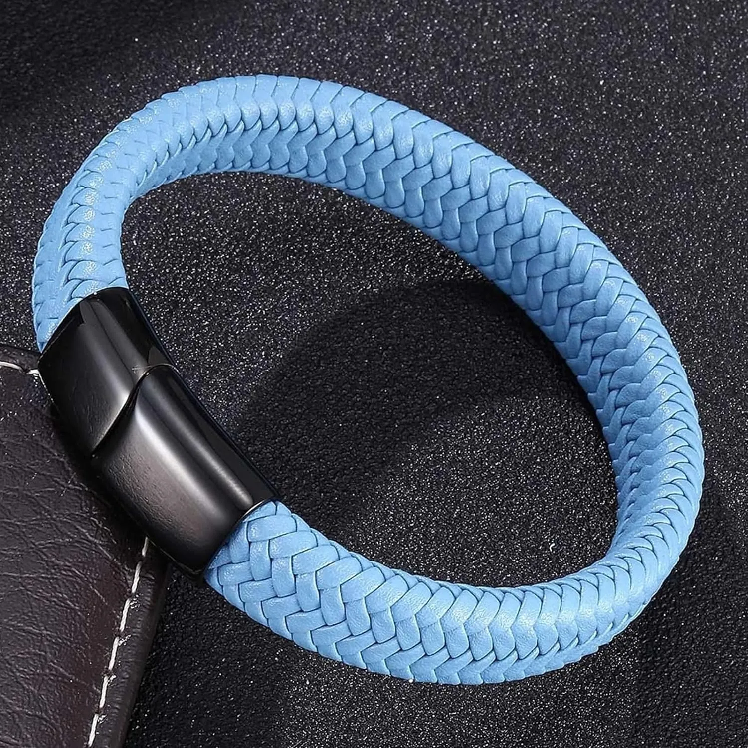 Bracelet for Men Leather, Bracelet Chain Simple Style Braided Leather Cord Bracelet Bracelets Set