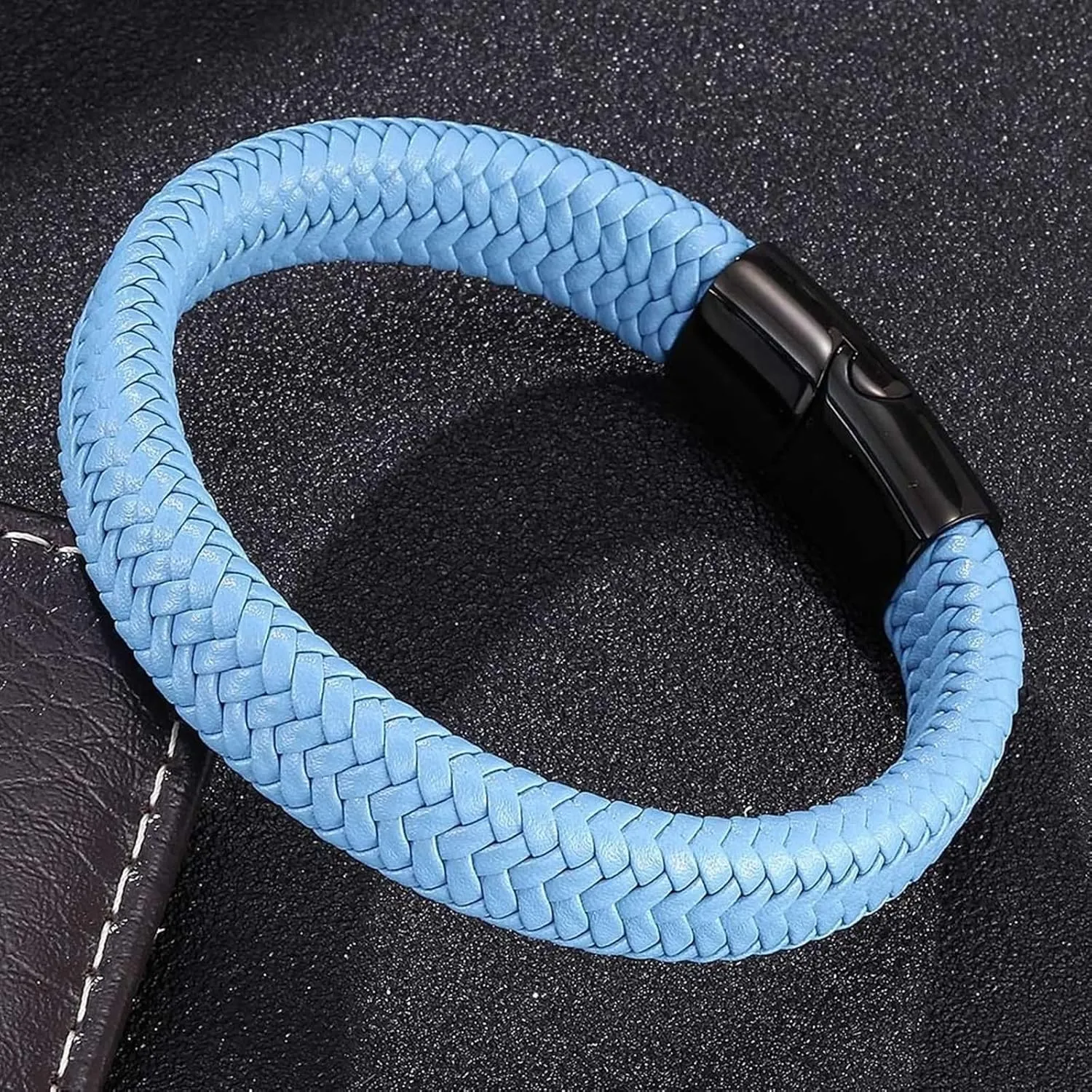 Bracelet for Men Leather, Bracelet Chain Simple Style Braided Leather Cord Bracelet Bracelets Set