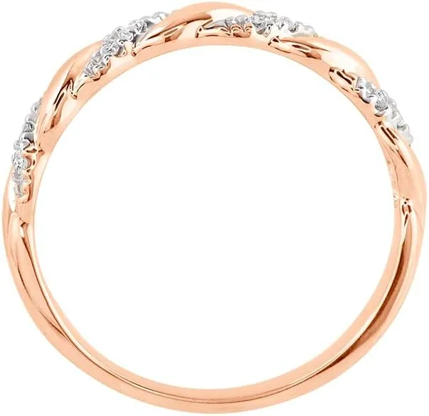 Brilliant Expressions 10K or 14K Yellow, Rose or White Gold Diamond-Accent Twist Promise Ring, Anniversary Ring or Wedding Band for Women; Promise Rings for Her, Gold Rings for Women