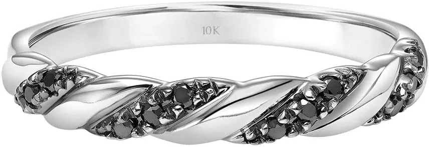 Brilliant Expressions 10K or 14K Yellow, Rose or White Gold Diamond-Accent Twist Promise Ring, Anniversary Ring or Wedding Band for Women; Promise Rings for Her, Gold Rings for Women