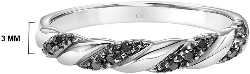 Brilliant Expressions 10K or 14K Yellow, Rose or White Gold Diamond-Accent Twist Promise Ring, Anniversary Ring or Wedding Band for Women; Promise Rings for Her, Gold Rings for Women