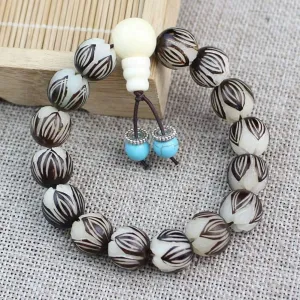 Buddha Bracelets Bead Bracelet Tibetan Buddhist,Meditation Prayer Beads Bangle,Bracelet White Bodhi Pu Tizi Buddha Beads Bracelets Men and Women