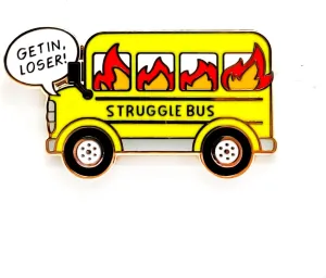 Burning Bus Badge Pin - Fun Series - Enamel Lapel Pin - Plated Badge for Clothing, Bags, and Lanyards