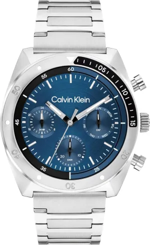 Calvin Klein Men's CK Flex - 42mm Multifunction Watch - Sporty Stainless Steel Bracelet - Water Resistant up to 50 Meters  Premium Fashion Timepiece with a Bold Look - Gift for Him