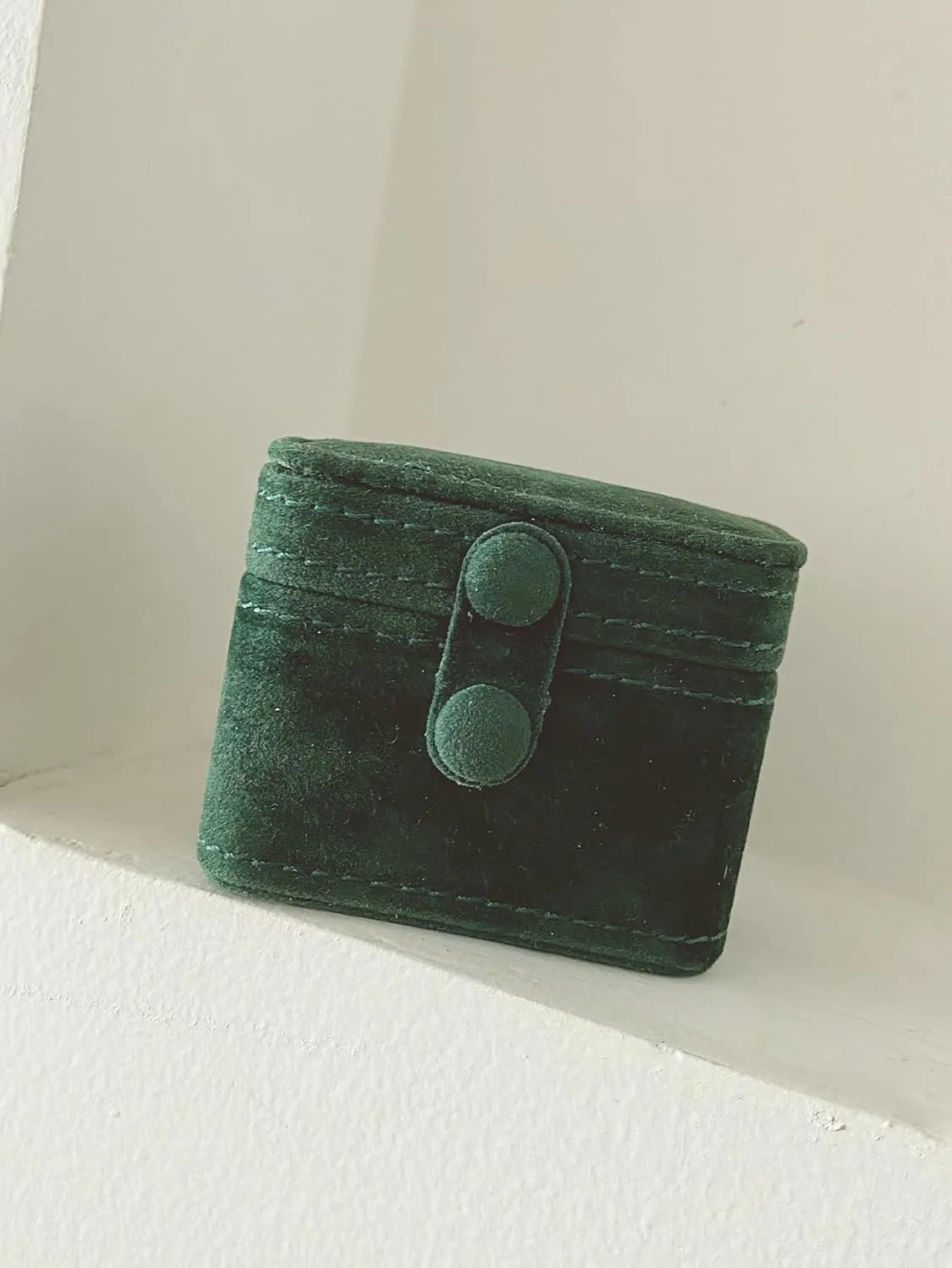 CASEGRACE Velvet Travel Jewelry Case, Portable Small Jewelry Ring Box Plush Velvet Ring Storage Case for Rings Earrings, Travel Essential Accessories for Women