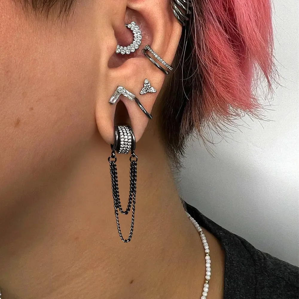 Casvort 14G Seamless Septum Piercing Rings Segment Tragus Hoop Rings 316 Surgical Stainless Steel Helix Ring Stacks for Stretched Ear Lobe Clickers Ear Hangers Body Jewelry