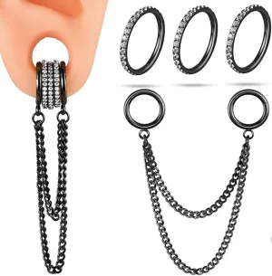 Casvort 14G Seamless Septum Piercing Rings Segment Tragus Hoop Rings 316 Surgical Stainless Steel Helix Ring Stacks for Stretched Ear Lobe Clickers Ear Hangers Body Jewelry