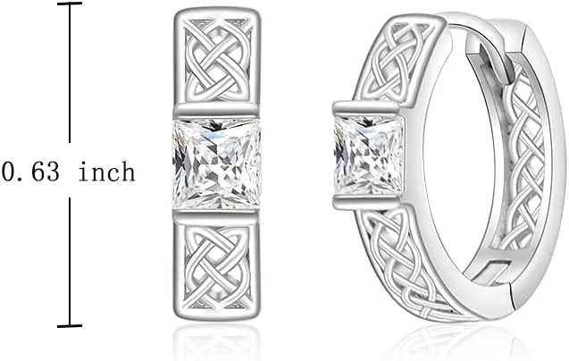 Celtic Knot Paw Print Heart Owl Halloween Skull Skeleton Hoop Earrings for Women 925 Sterling Silver Cubic Zirconia Hypoallergenic Earring for Womens Gifts