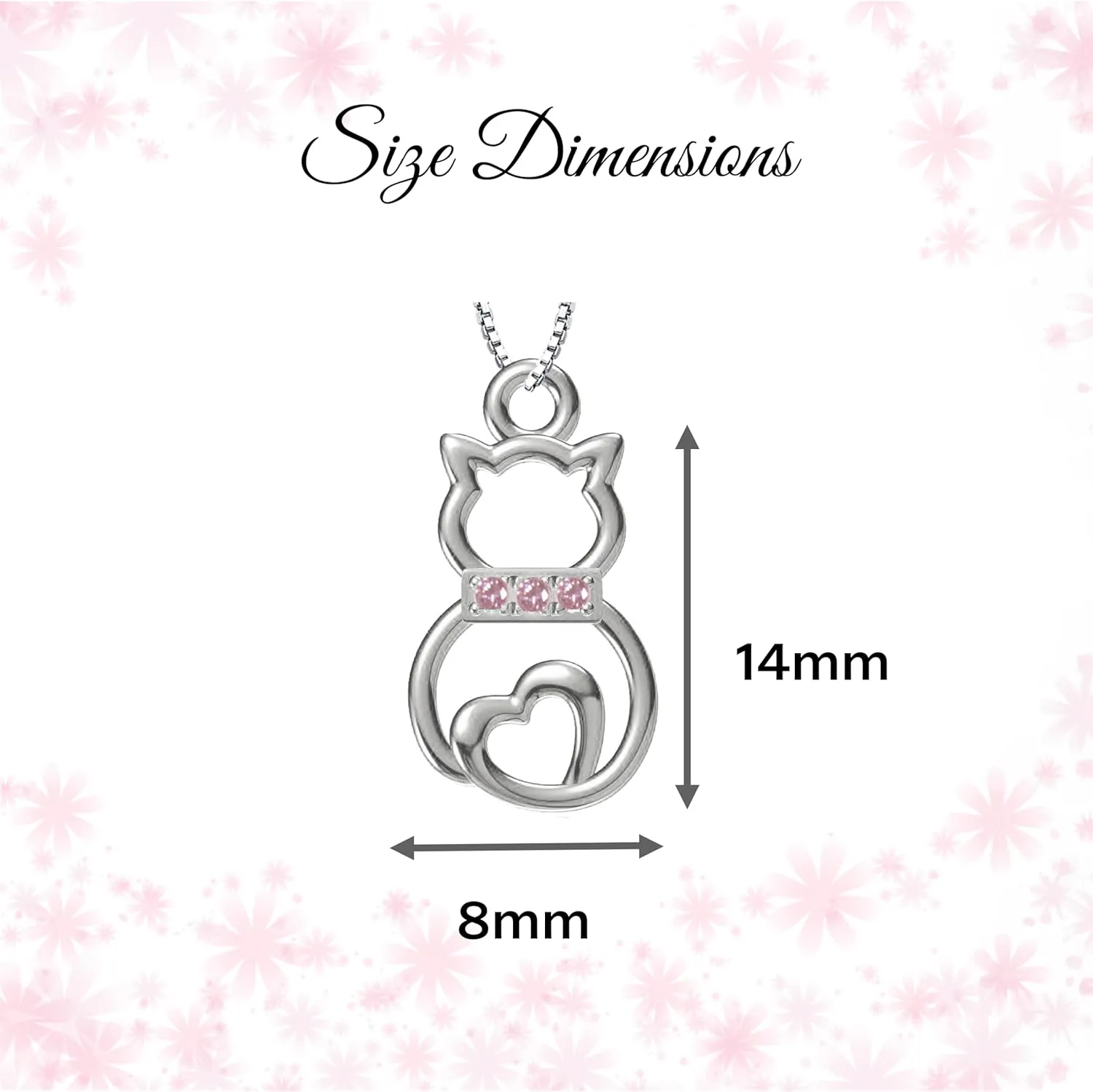 Cherished Moments Girl's Sterling Silver Cat Necklace Gift for Cat Lovers, Toddlers, Kids, Teens, and Women