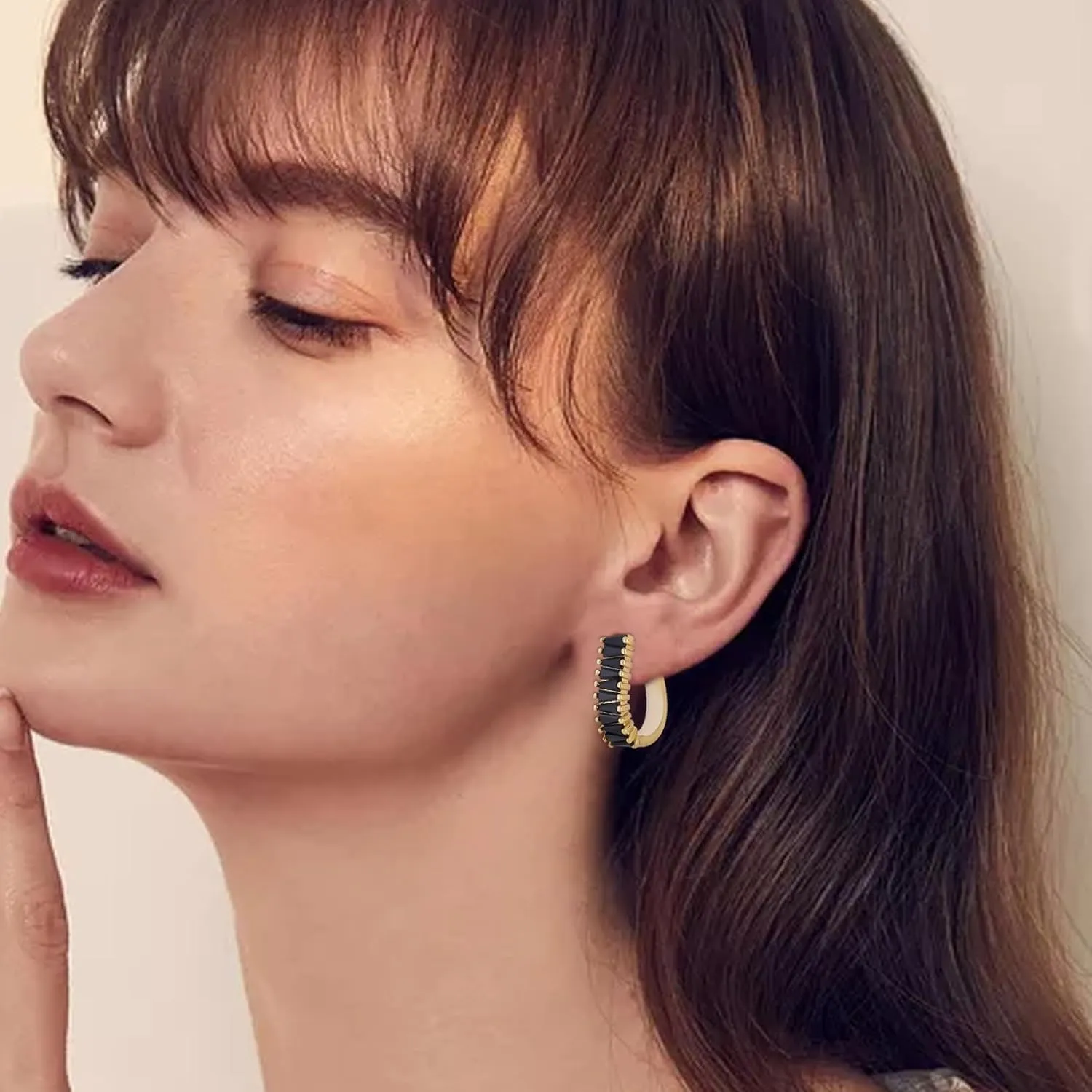 Christmas Gold Earrings for Women,Fashion Christmas Rhinestone Earrings,Holiday Crystal Hoop Earrings Festival Trendy Jewelry