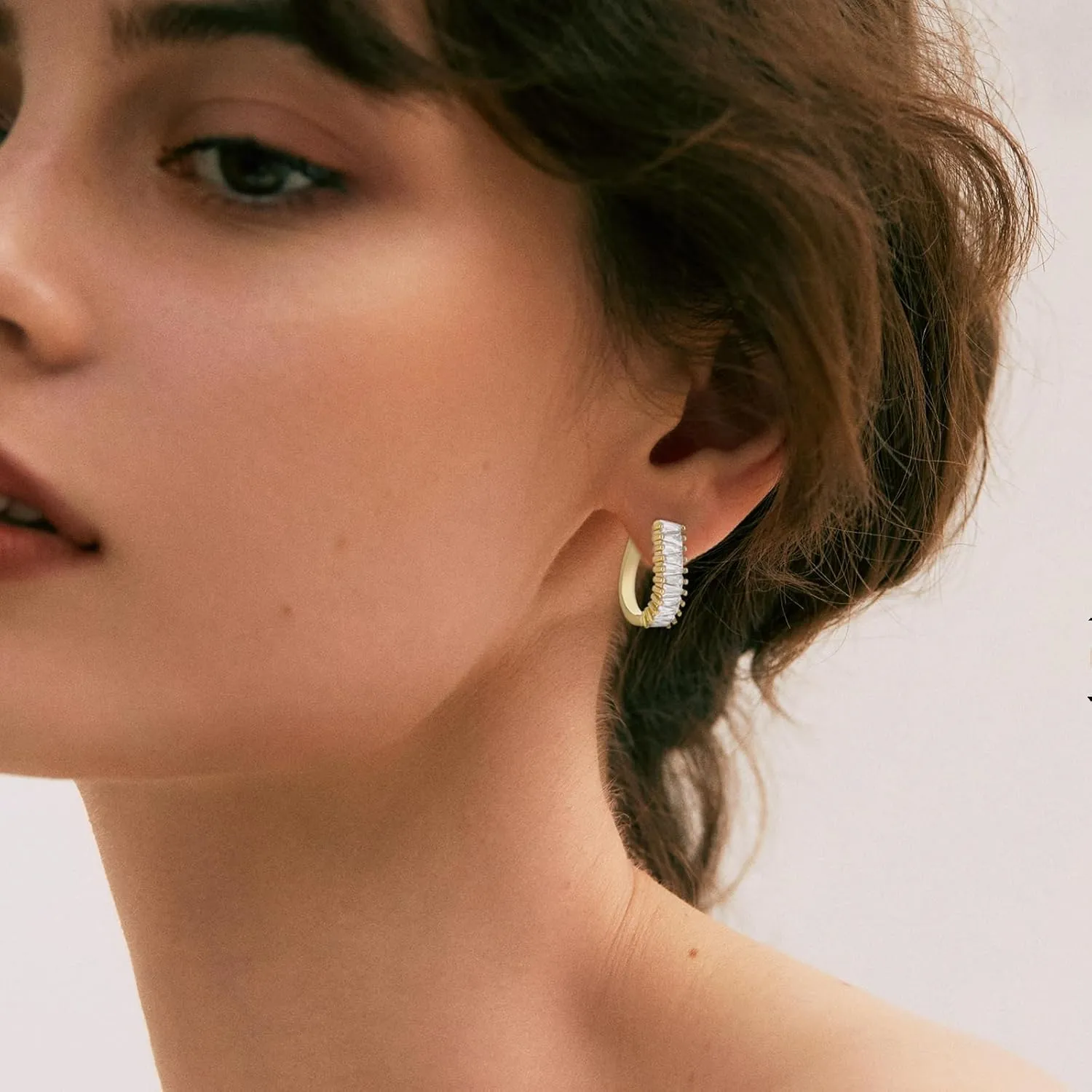 Christmas Gold Earrings for Women,Fashion Christmas Rhinestone Earrings,Holiday Crystal Hoop Earrings Festival Trendy Jewelry