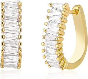 Christmas Gold Earrings for Women,Fashion Christmas Rhinestone Earrings,Holiday Crystal Hoop Earrings Festival Trendy Jewelry