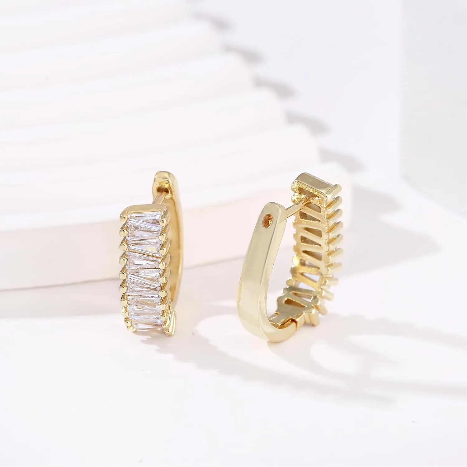 Christmas Gold Earrings for Women,Fashion Christmas Rhinestone Earrings,Holiday Crystal Hoop Earrings Festival Trendy Jewelry
