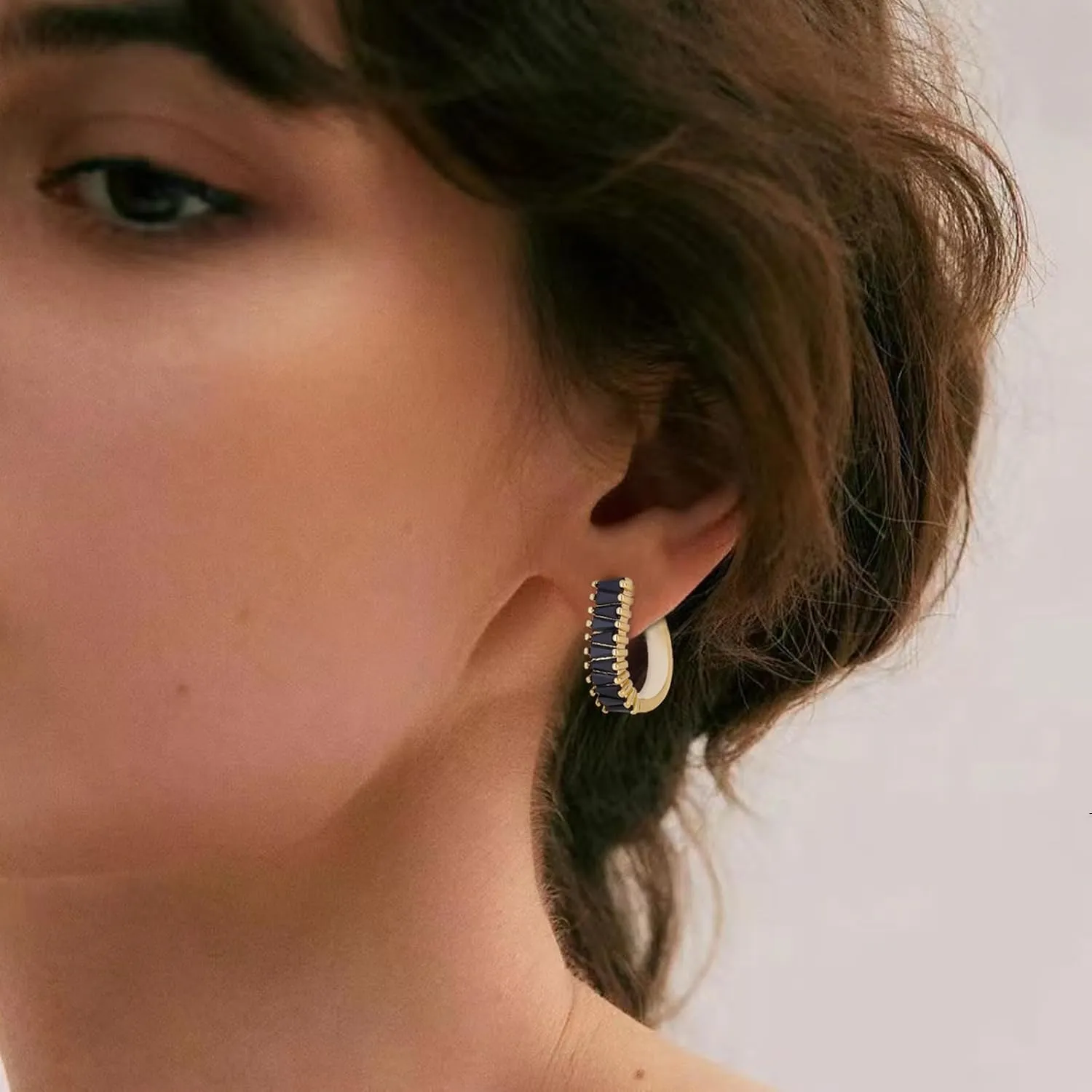 Christmas Gold Earrings for Women,Fashion Christmas Rhinestone Earrings,Holiday Crystal Hoop Earrings Festival Trendy Jewelry