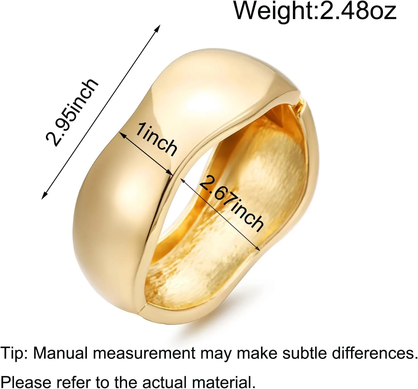 Chunky Gold/Silver Bangle Bracelets for Women Thick Arm Cuff Bangle Bracelet Wrist Wrap Bracelet Jewelry