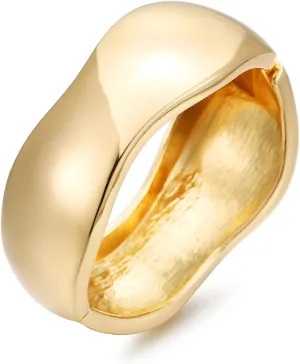 Chunky Gold/Silver Bangle Bracelets for Women Thick Arm Cuff Bangle Bracelet Wrist Wrap Bracelet Jewelry