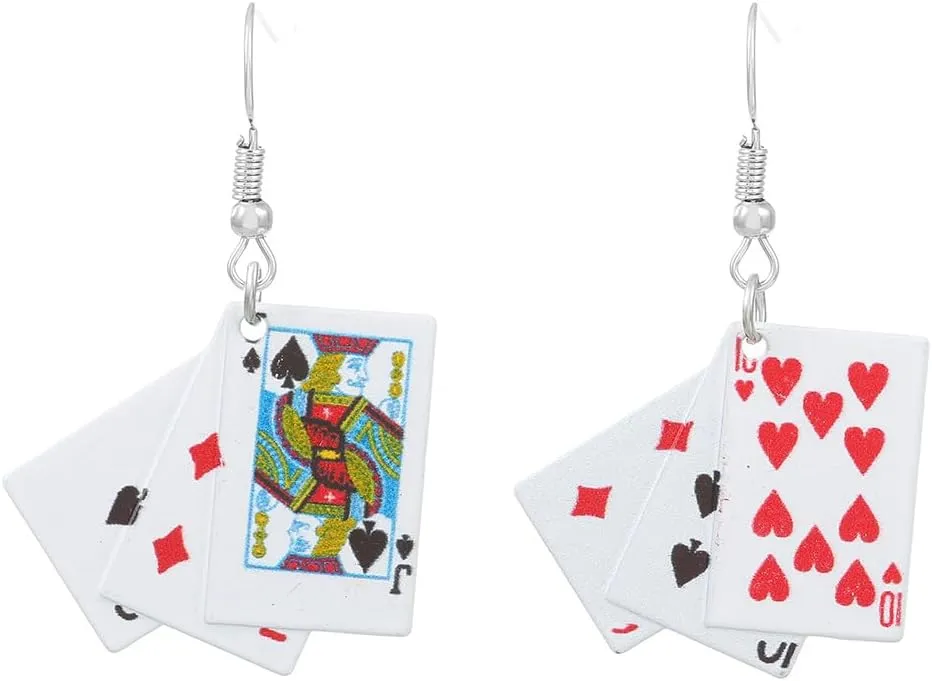 CHUNYANAN Creativity Poker Irregular Drop Earring Simulation Fun Exaggeration Casual Earring For Women