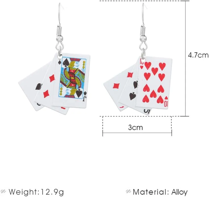 CHUNYANAN Creativity Poker Irregular Drop Earring Simulation Fun Exaggeration Casual Earring For Women