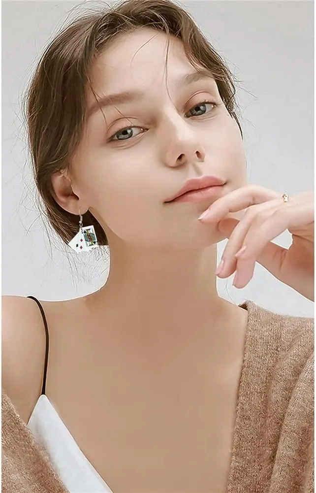 CHUNYANAN Creativity Poker Irregular Drop Earring Simulation Fun Exaggeration Casual Earring For Women