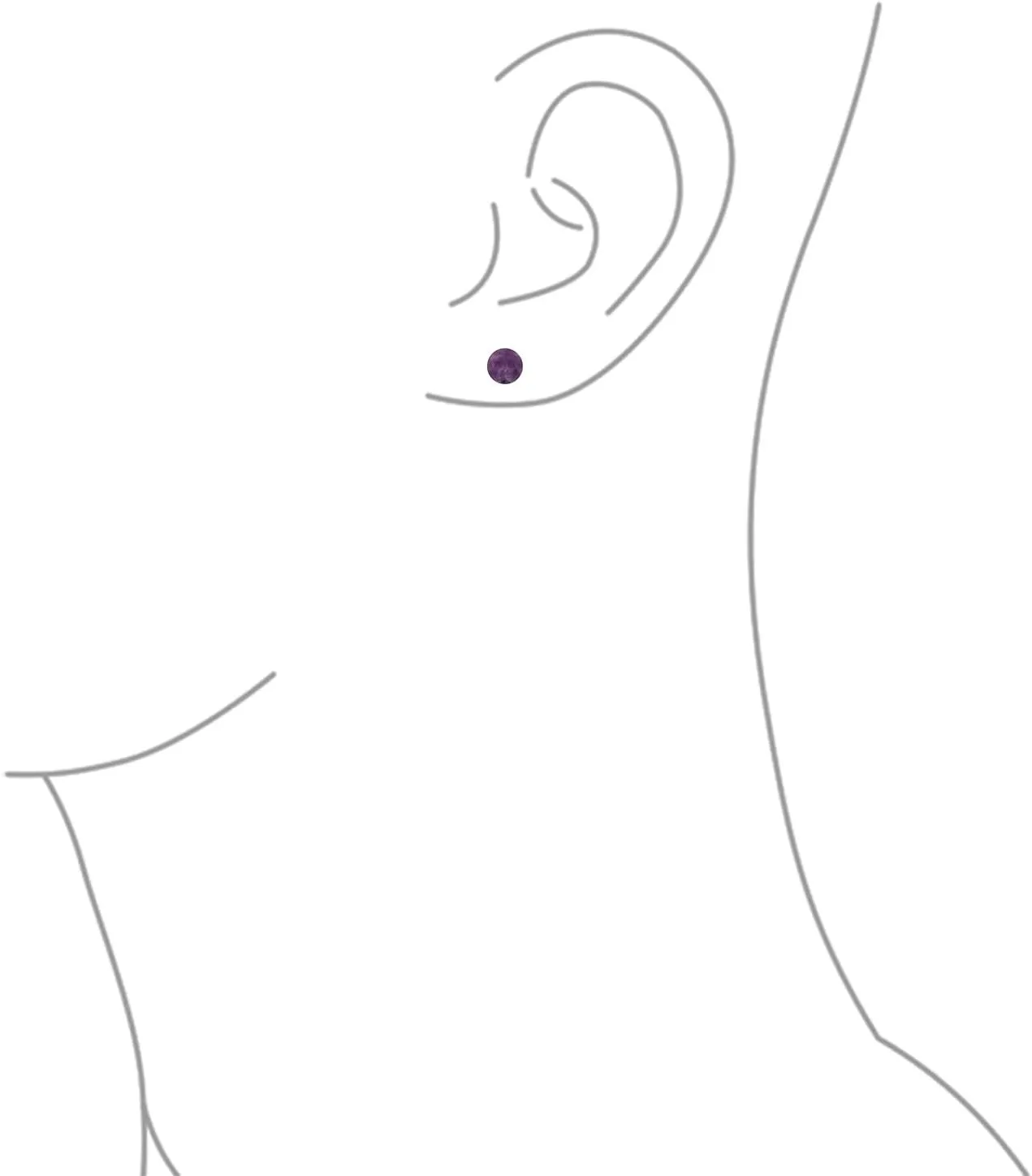 Classic Simple 6MM Circle Design Gemstone Round Ball Stud Earrings for Women Teens .925 Sterling Silver with a Variety of Birthstone Options