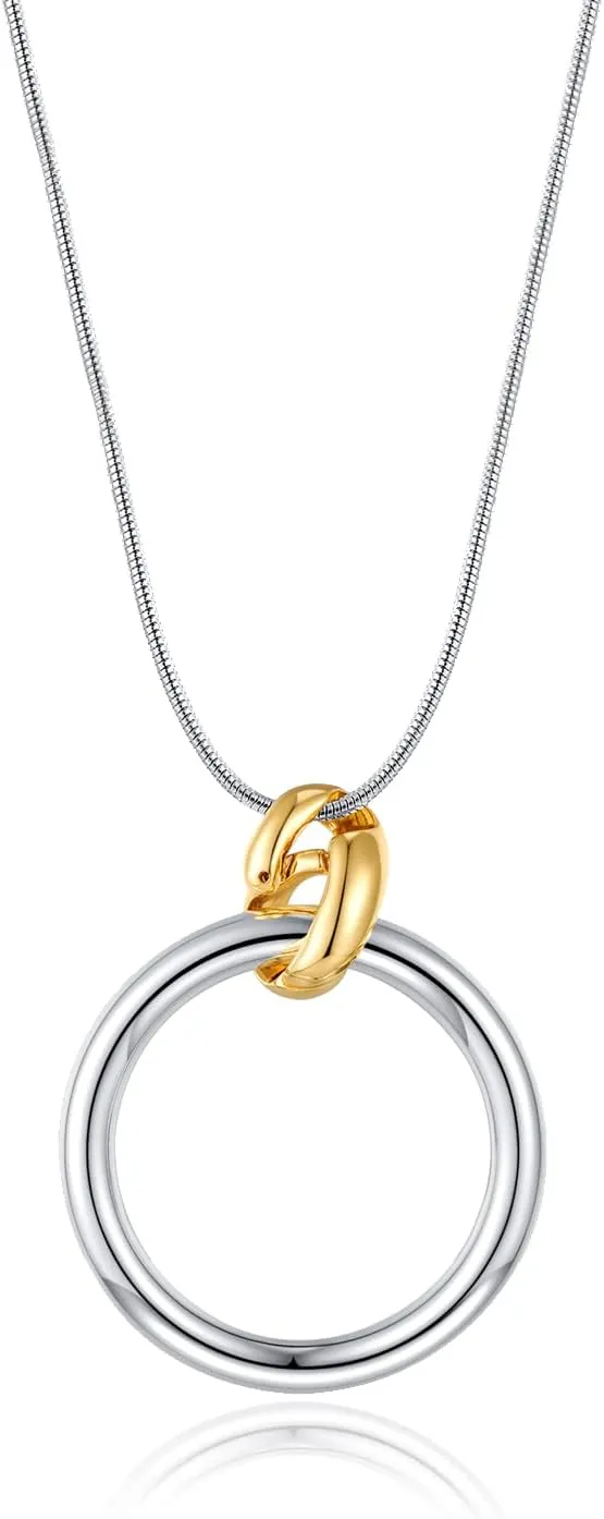 CLASSYZINT Long Silver Necklace For Women, Rope Chain Snake Chain With Pendant Necklace | Sweater Necklace | Teacher Gifts | Silver Pendants Necklace