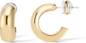 CoBi 18K Gold Plated Hoop Earrings for Women, Small Teardrop Earrings, Silver Twisted Hoop Earrings, CZ Hoop Earrings, Womens Everyday Jewelry Hypoallergenic, Chunky Thick Hoops, Ideal Gifts Choice