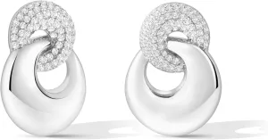CoBi 18K Gold Plated Silver Stud Earrings for Women, Cubic Zirconia Butterflies Square Circle Heart Studs, Irregular Balls Pearl Clover Earrings, CZ Studs Set, Everyday Jewelry, Ideal Gift