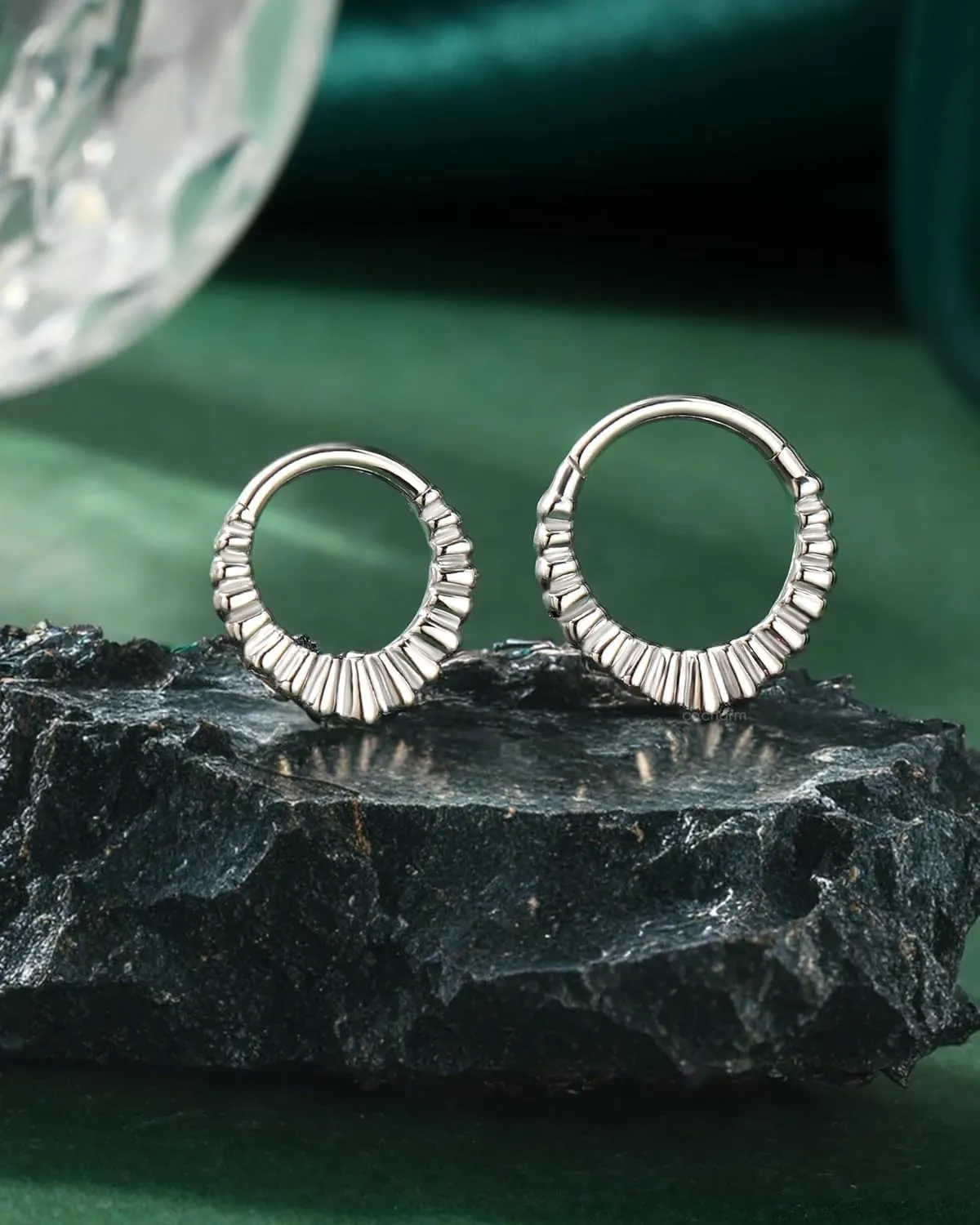 COCHARM V-Shaped Striped Septum Rings,16G Septum Jewelry, Stainless Steel Helix Daith Earrings for Women, Helix Daith Piercing Jewelry