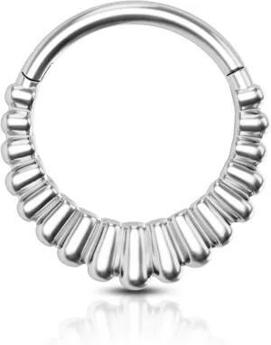 COCHARM V-Shaped Striped Septum Rings,16G Septum Jewelry, Stainless Steel Helix Daith Earrings for Women, Helix Daith Piercing Jewelry
