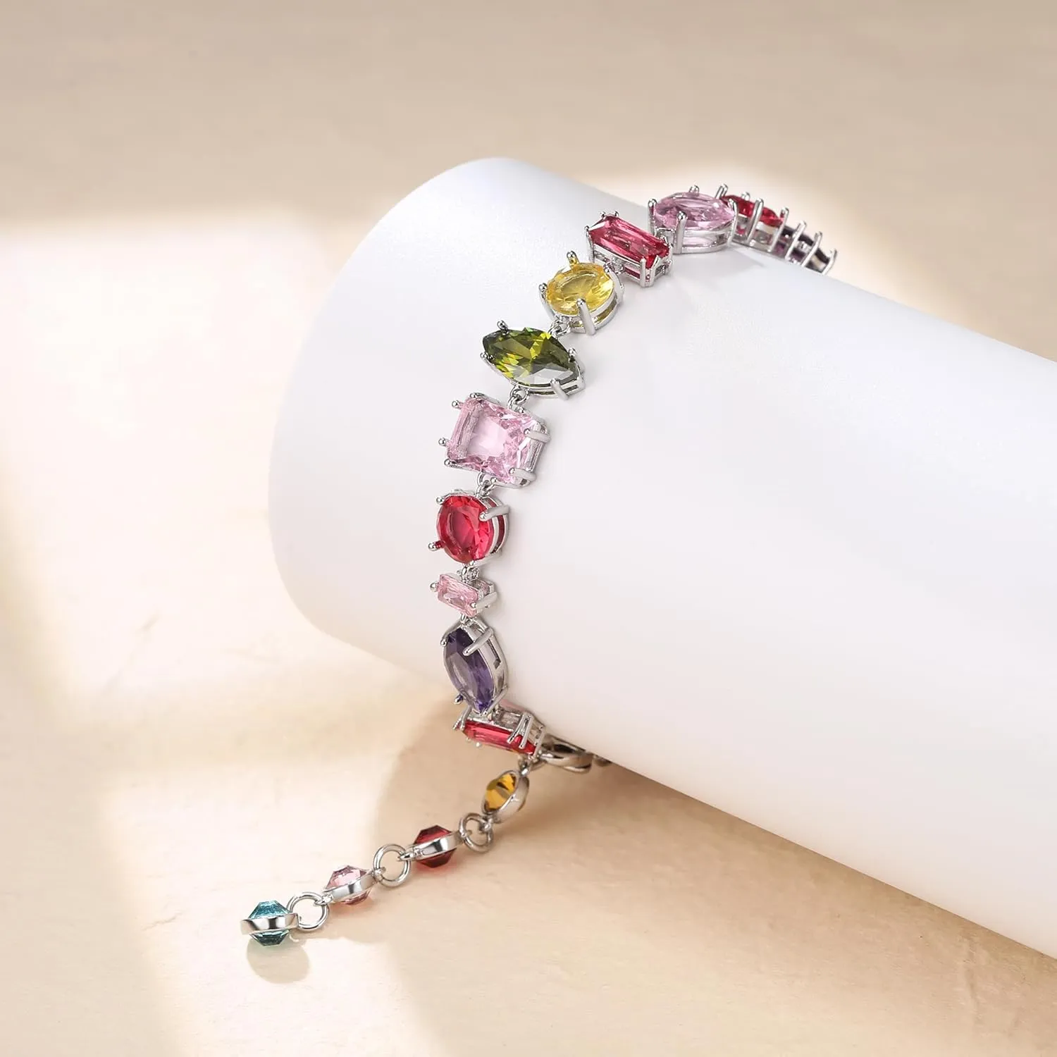 Crysdue Sparkling Cubic Zirconia Tennis Bracelet Christmas Jewelry Gift for Women