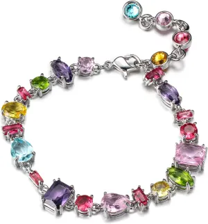 Crysdue Sparkling Cubic Zirconia Tennis Bracelet Christmas Jewelry Gift for Women