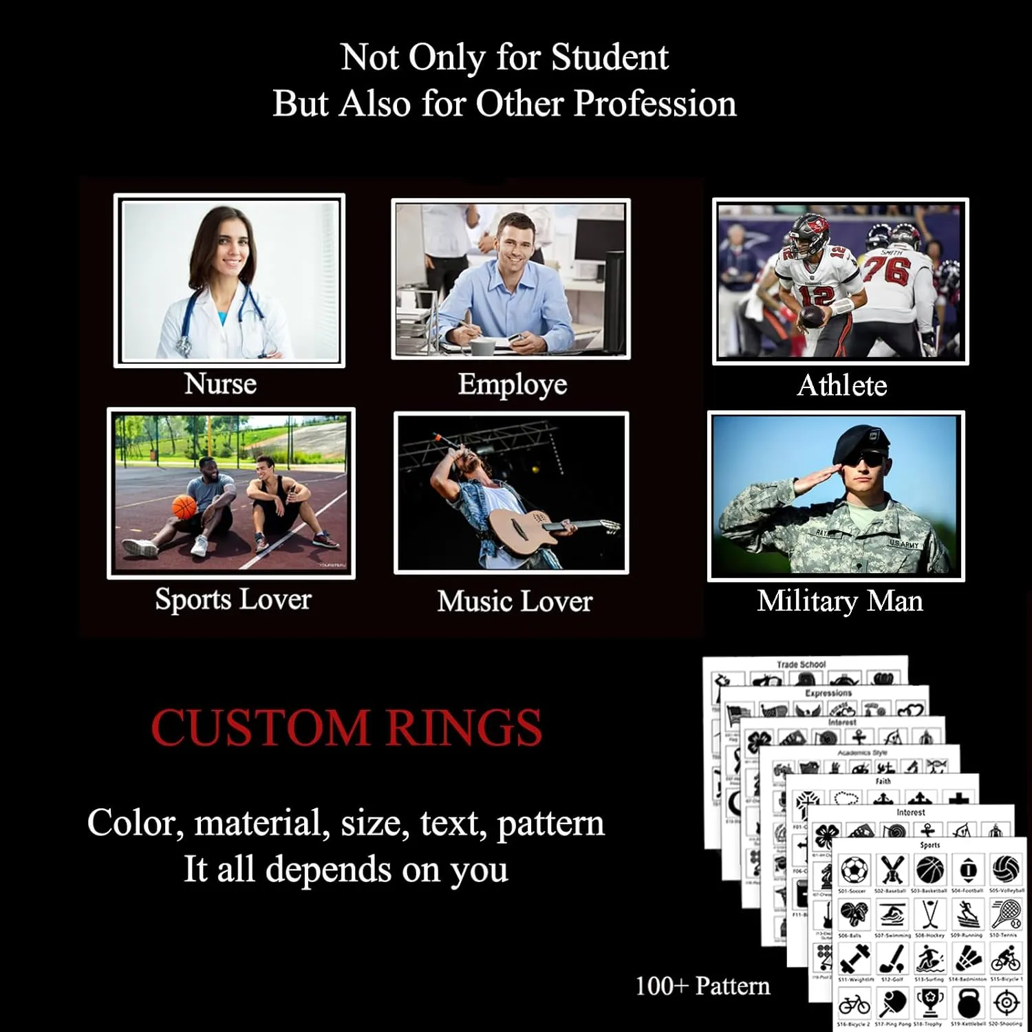 Customizable Class Rings High School and College Graduates,Graduation Ring Personalized,925 Sterling Silver/10k/14k/18k High School Rings,Birthstone Class Of 2024 Ring Graduation Gift